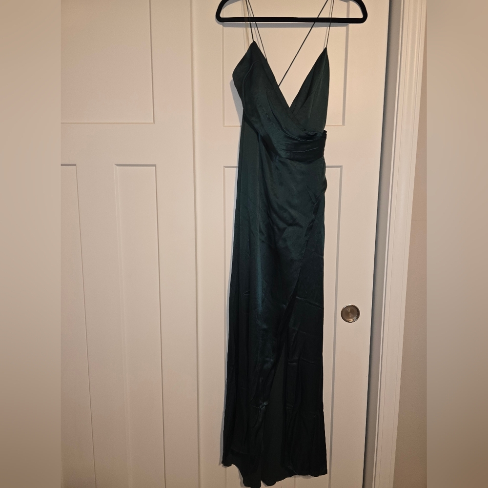 Fame and Partners Ferne Dress in Dark Forest Green Size 4